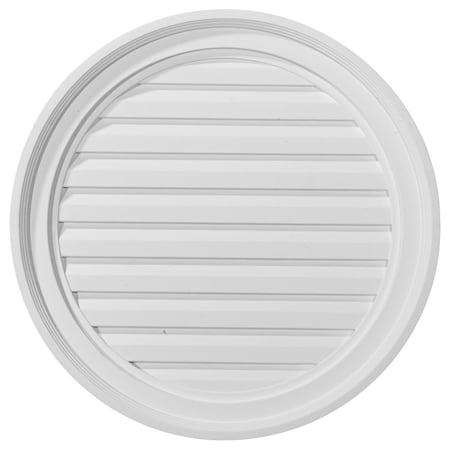 Ekena Millwork Round Gable Vent Louver, Functional, 22"W x 22"H x 1 1/4"P GVRO22F